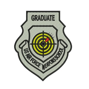 Weapons School Patch Embroidery File - WIC Patch - Weapons Officer - Air Force Patch - USAFWS Patch - Nellis AFB Patch - digital download