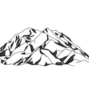 Denali Mountain Range Machine Embroidery File - Digital Download - Instant