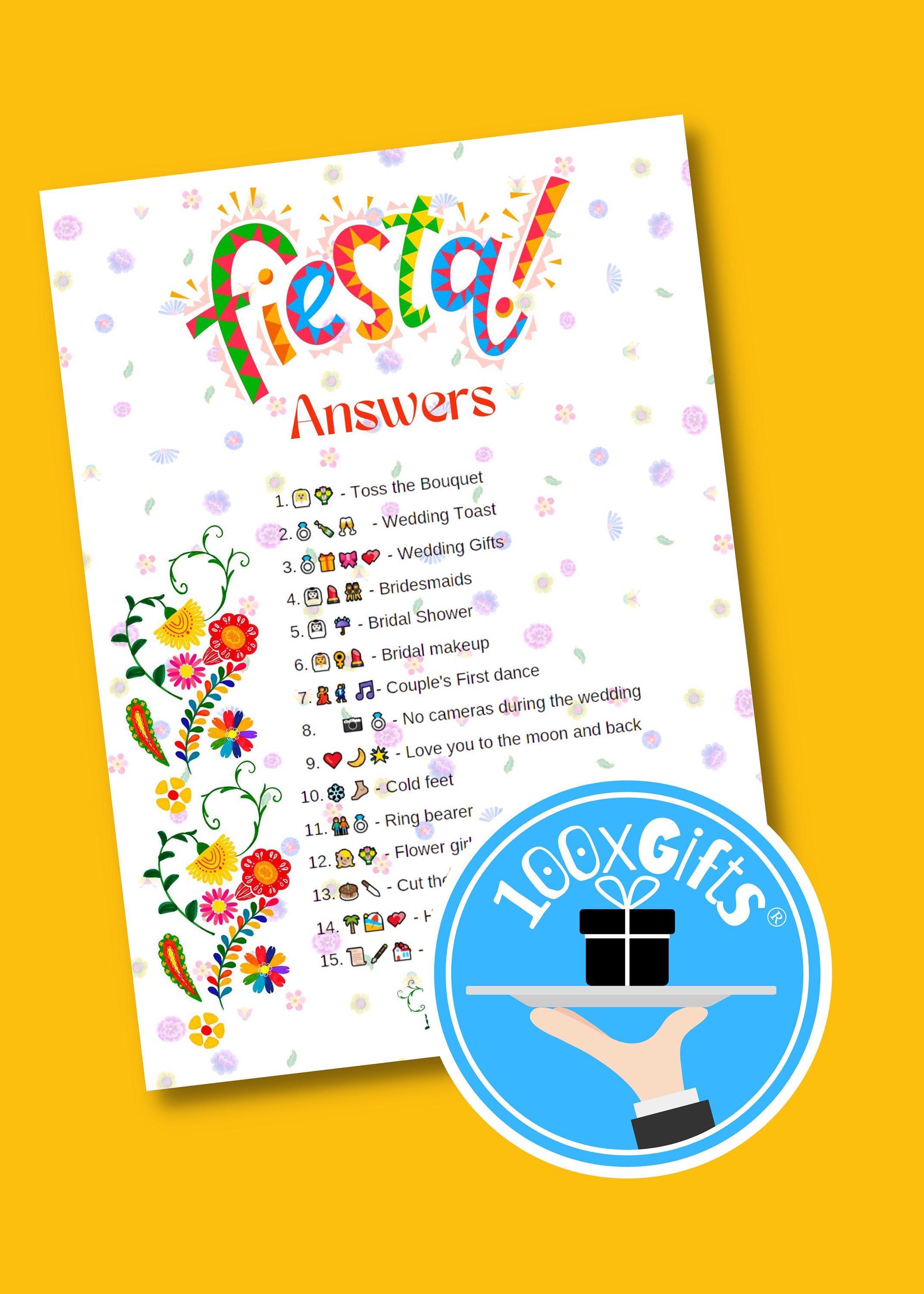 Fiesta Emoji Meanings Bridal Shower Game Templates Fiesta Bridal Shower