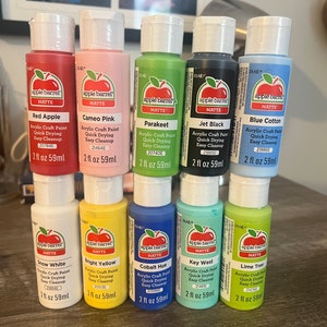 List 1 of 2. Apple Barrel Matte Acrylic Paint 2 Oz. 70 Colors to Choose  From. Sorted A-Z. Buy More & Save on Shipping. 