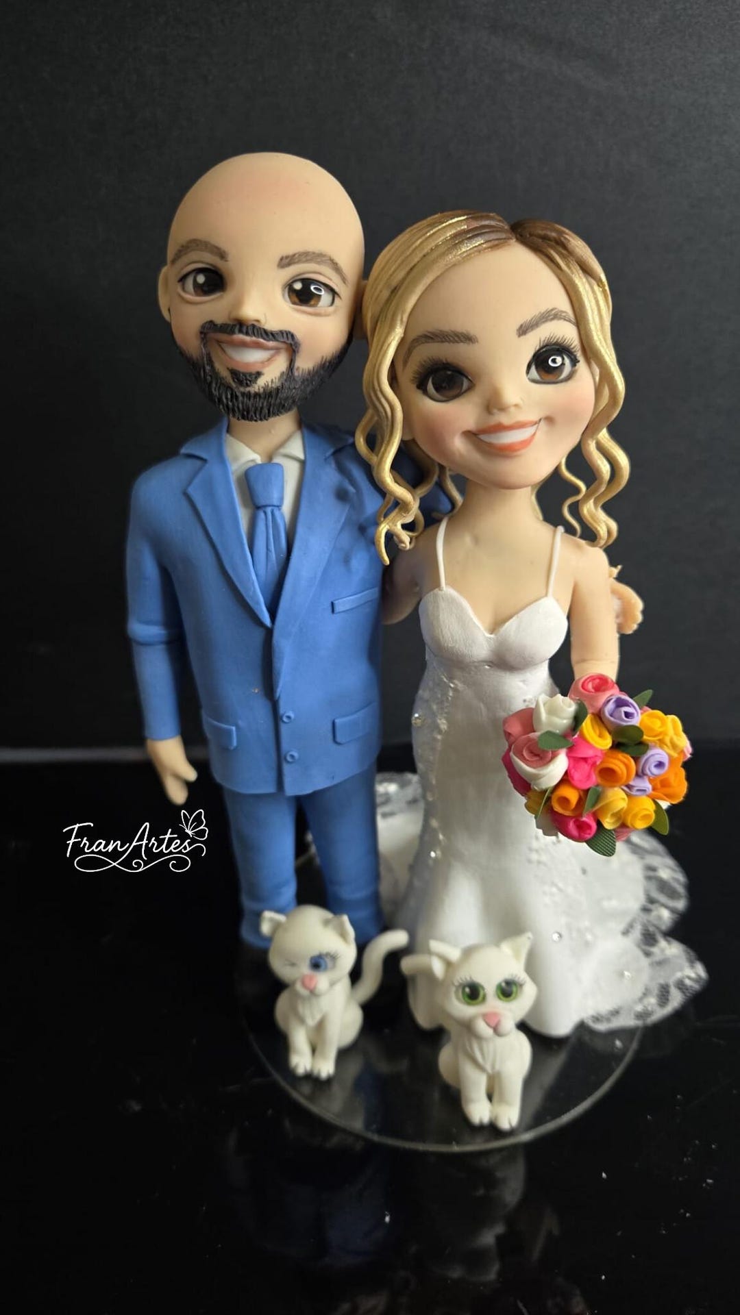 Custom Wedding Cake Topper- Personalized Bride & Groom Figures - Etsy
