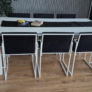 Gestoffeerde eetkamerstoelen in loftstijl, moderne keukenstoelen met stalen frame, industrieel design, fluweel, ecoleer, bouclé