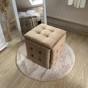 Aspro Meble Pouf Salon Ottoman 5en1 5x Tabouret Pliant Tabouret Moderne Repose Pied Petit Fauteuil avec Construction en Acier image 3