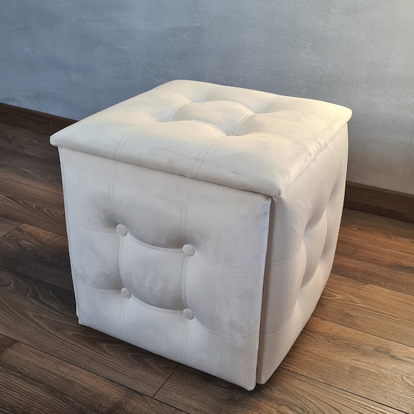 Aspro Meble - Pouf Salon Ottoman 5en1 = 5x Tabouret Pliant | Tabouret Moderne - Repose Pied | Petit Fauteuil avec Construction en Acier