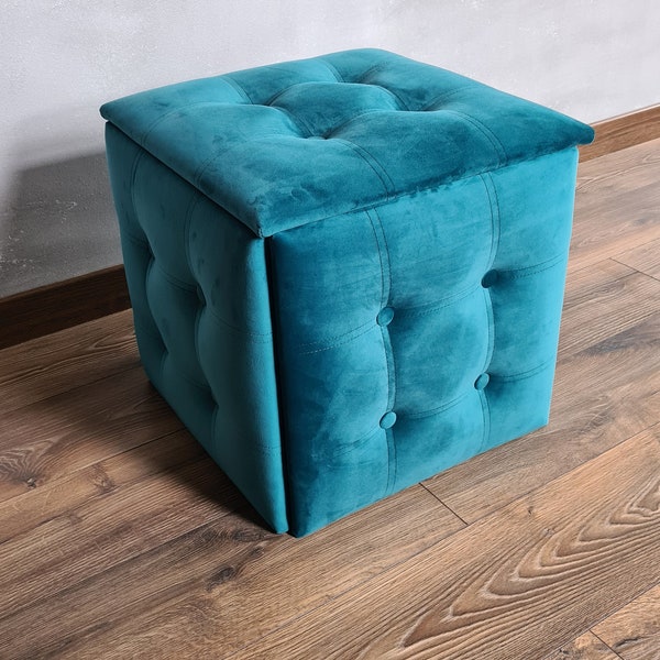 Aspro Meble - Pouf Salon Ottoman 5en1 = 5x Tabouret Pliant | Tabouret Moderne - Repose Pied | Petit Fauteuil avec Construction en Acier