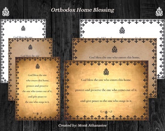 Bendición ortodoxa para el hogar: lámina para pared, versículos de protección y sabiduría, arte espiritual