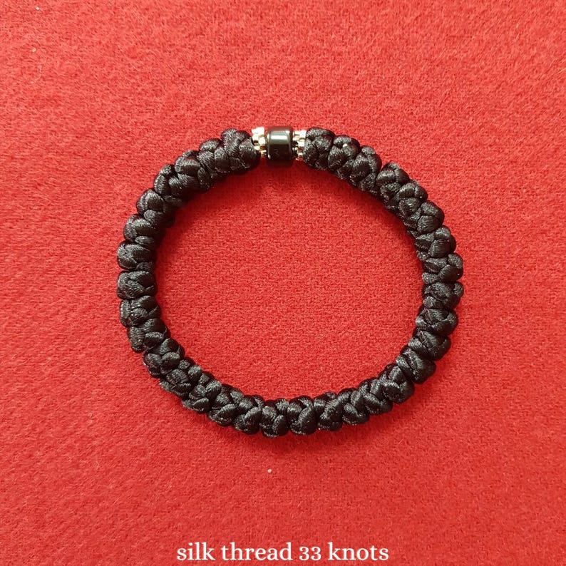 Black Silk Orthodox Prayer Rope - Monastic Chotki Komboskini 33 knots