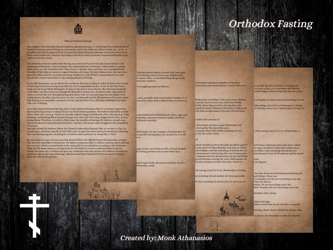 Orthodox Fasting Planner Orthodox Fasting Tracker Orthodox Fasting