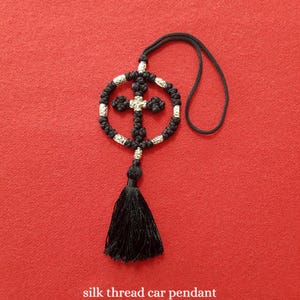 Black Silk Orthodox Prayer Rope - Monastic Chotki Komboskini Car pendant