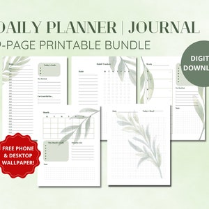 Daily Weekly Monthly Yearly Pages Printable Download Daily - Etsy