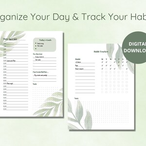 Daily Weekly Monthly Yearly Pages Printable Download Daily - Etsy
