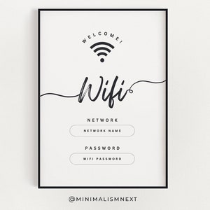 Wifi Password Sign, Printable Wifi Code, Guest Room Printable, Wifi Printable, Wifi sign printable, Wifi Password Printable, Wi-Fi Print