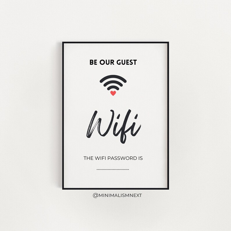 Be Our Guest, Wifi Password Sign, Wifi Sign Digital Download, Wifi Sign ...