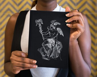 Diario Hermes IV Tapa dura Dios griego Heraldo de dioses Mensajero Mitología Mercurio romano Antigua Grecia Cuaderno de notas Cuaderno de sabiduría Regalo