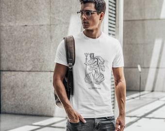 Poseidon T-shirt Unisex Men Women Clothing Shirt Tee Greek God Deity Mythology Roman God Neptune Ancient Greece Vintage