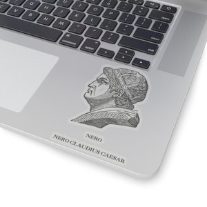 Nero Sticker Vintage Transparent White Roman Empire Emperor Claudius Caesar Augustus Germanicus Final Julio-Claudian Dynasty Great Fire Rome