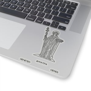 Demeter II Sticker Vintage Transparent White Greek God Goddess of the Harvest Mythology Roman Ceres Deity Ancient Greece Gift