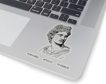 Apollo Sticker Vintage Transparent White Greek God of the Sun and Light Mythology Roman Phoebus Deity Ancient Greece Gift