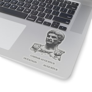 Caesar Augustus Octavian Sticker Vintage Transparent White Roman Emperor Empire Republic First Julius Heir Second Triumvirate Mark Antony
