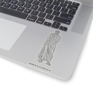 Marcus Aurelius Sticker Vintage Transparent White  Antoninus Roman Emperor Empire Stoic Philosopher Ruler Five Good Emperors Pax Romana