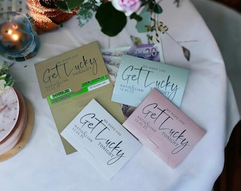 Scratch Card Wallet Wedding Favor Personalised Lottery Ticket Holder Lotto  YOUR NAMES Get Lucky Scratchie Cards Table Gifts