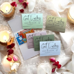 Personalised Lottery Ticket Holder Lotto Scratch Card Wallet Wedding Favor YOUR NAMES Get Lucky Scratchie Cards Table Gifts