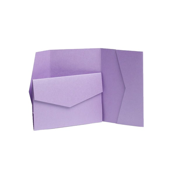 10pk Mauve Pearlescent A5 151mm x 212mm Pocketfold. Purple A5, C5 Pocketfold Invitation. Wedding Invite DIY Wallet