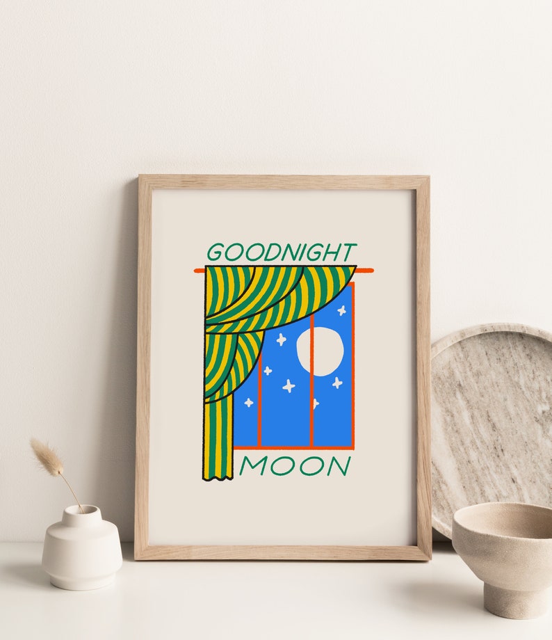 Goodnight Moon Book Printable Wall Art Poster Nursery - Etsy