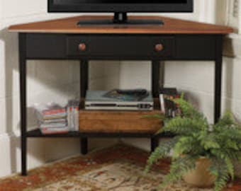 Handcrafted Shaker corner TV Stand. Made in Maine