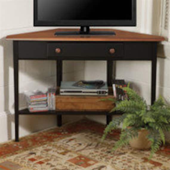 Handcrafted Shaker corner TV Stand. Made in Maine