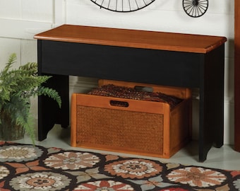 Shaker Medium Storage Bench Made in Maine
