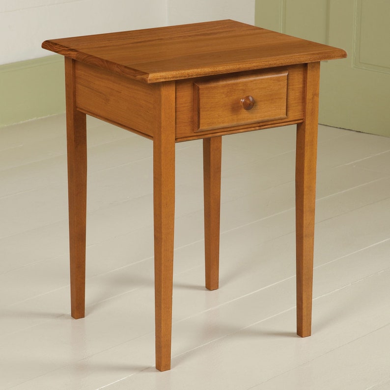 Handcrafted Shaker End Table Made in Maine Stained