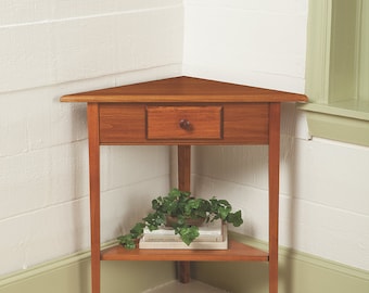 Handcrafted Shaker Corner Table Made in Maine