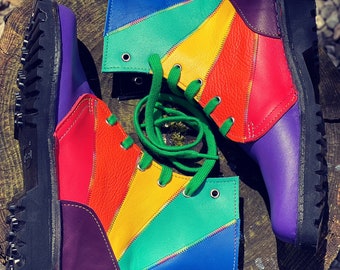 Pride/Rainbow Boots handcrafted in the UK