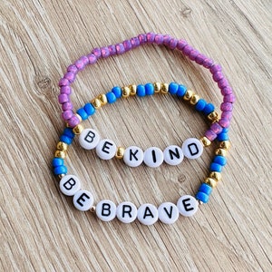 be brave | be kind | custom bracelet | handmade bracelet | word bracelet |