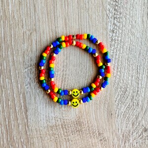 SMILEY RAINBOW :) pulsera / pulsera personalizada / pulsera de palabra / pulsera personalizada /