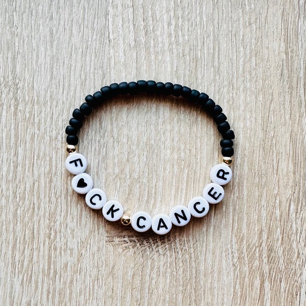 Pulsera para adultos *FUCK*CANCER* / pulsera personalizada / pulsera de nombre / pulsera de palabra /