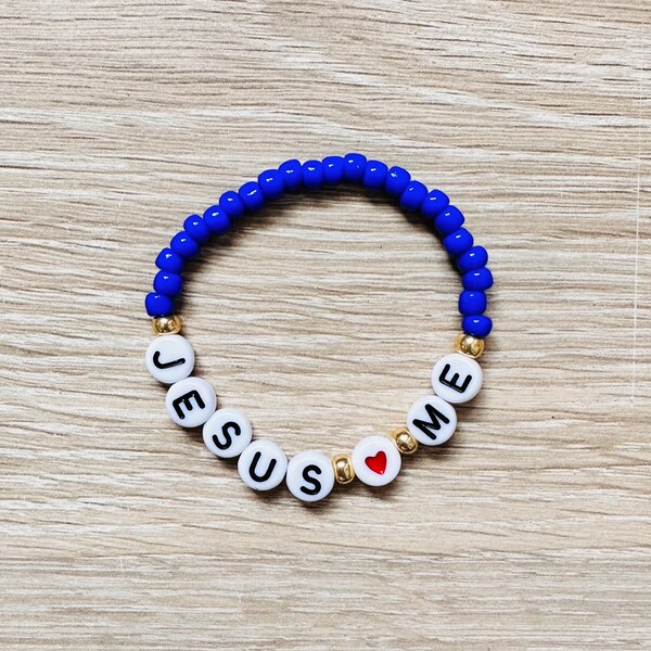 Jugend JESUS LOVES ME Armband | Benutzerdefinierte Armbänder | Namensarmbänder | WortArmbänder | Jugendarmband | religiöses Armband