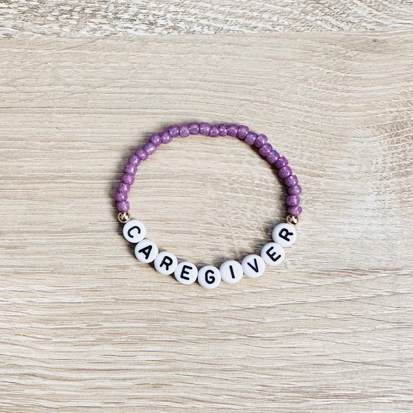 CAREGIVER bracelet | end alz | Alzheimer's awareness | word bracelet | custom bracelet |