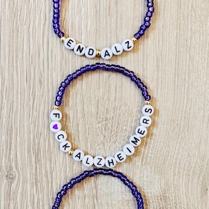 F*CK ALZHEIMERS bracelet | end alz | Alzheimer&#39;s awareness | word bracelet | custom bracelet |