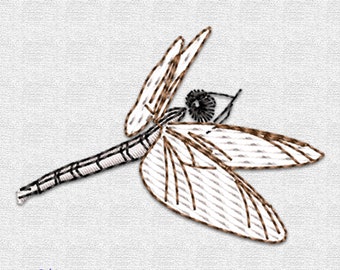 Circumvolant Dragonfly embroidery design, 1 Sizes, Multi-format