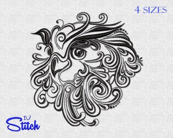 Owl Embroidery Design, 4 Sizes, Multiformat