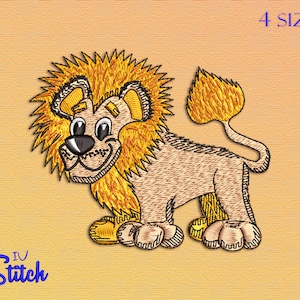 Young Lion  Embroidery Desingn, 4 Sizes, Multiformat