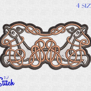 Celtic Pattern With Griffin Embroidery Design, 4 Sizes, Multiformat