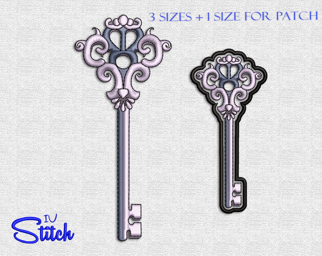 Medieval Key Embroidery Designs, 3+1 Sizes, Multiformat - Etsy