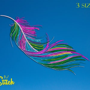 Watercolor Feather Embroidery Design, 3 Sizes, Multiformat