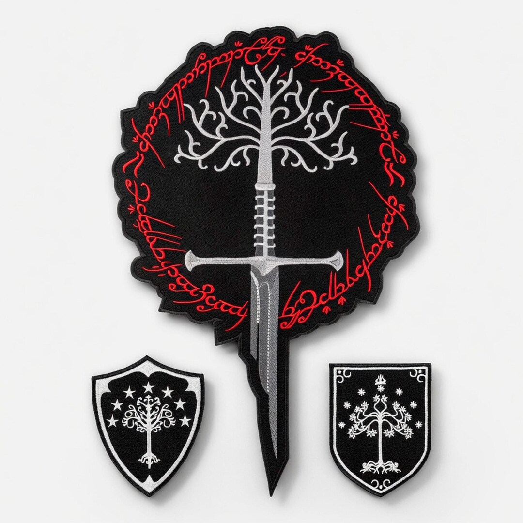 Runic Fsb Patch Fantasy White Tree and Sword Patch Set – Runic Script Back Patch ...