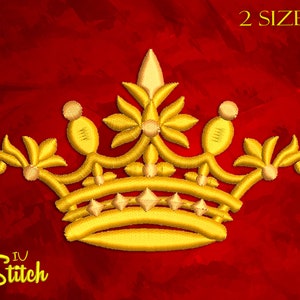 Prince’s Crown Embroidery Designs, 2 Sizes, Multiformat