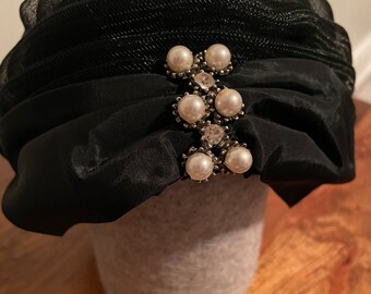 Vintage Black Russian Style Hat by Fifth Avenue Arnold Constable Union Made J-52 Vintage Black Russian Style Hat by Fifth Avenue Arnold  main image 4