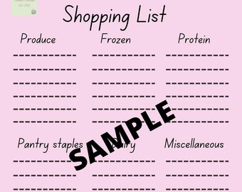 Printable Grocery Shopping List
